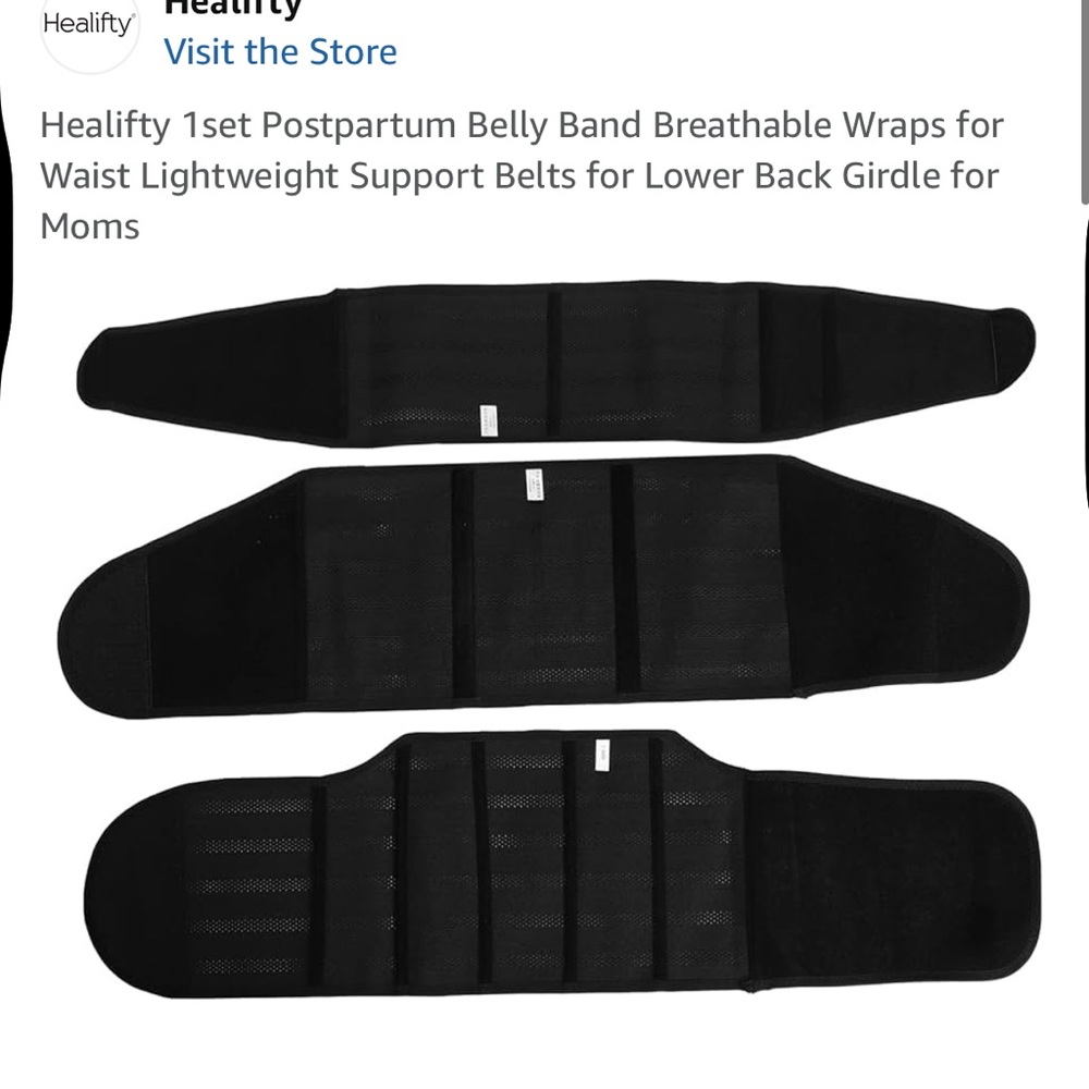 Black Postpartum Belly Band Wraps